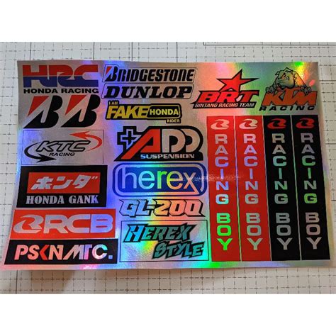 Jual STICKER RACING PACK HOLOGRAM RCB 1 ISI 20 25 PCS Shopee Indonesia