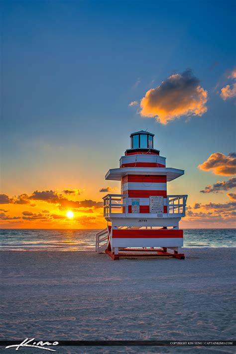 South Beach Miami Sunrise Lifeguard Tower Hdr Photography By Captain Kimo