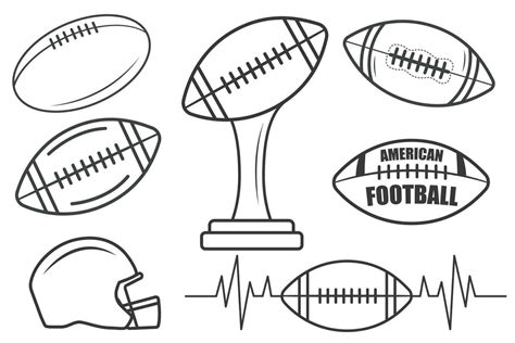 American football Outline Bundle 34947406 Vector Art at Vecteezy