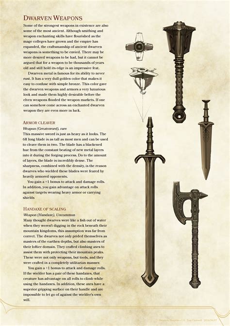 5e Homebrew Dwarven Magic Weapons X Post Runearthedarcana Rdnd