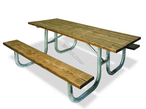 Pool360 Handicap 8 Wood Picnic Table Galv