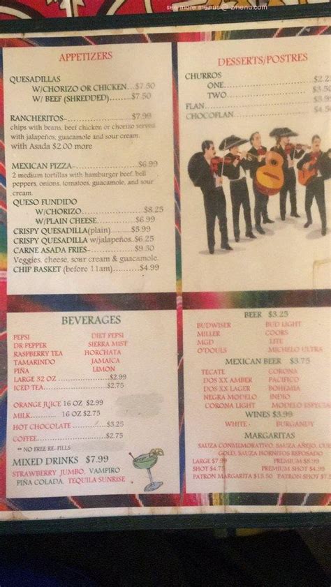 Online Menu Of Mi Rancho Restaurant Yuma Arizona 85364 Zmenu