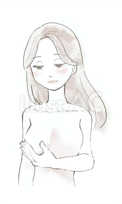 乳がんのセルフチェックをする女性イラスト No 24075841／無料イラストフリー素材なら「イラストac」