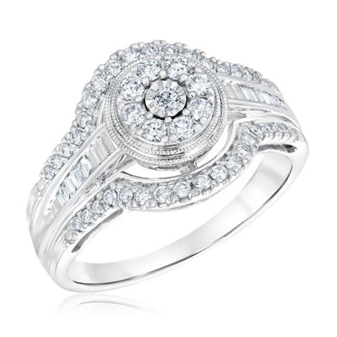 1 2ctw Round Diamond Composite White Gold Engagement Ring Harmony