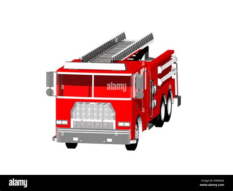 fire truck with ladder released Stock Photo - Alamy