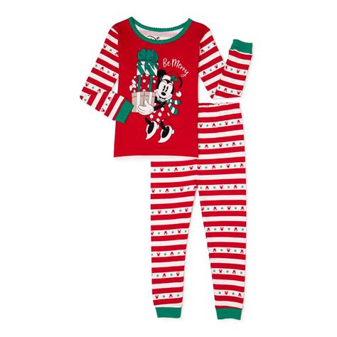 Disney Minnie Mouse Toddler Girls Christmas Pajamas Set 2 Piece