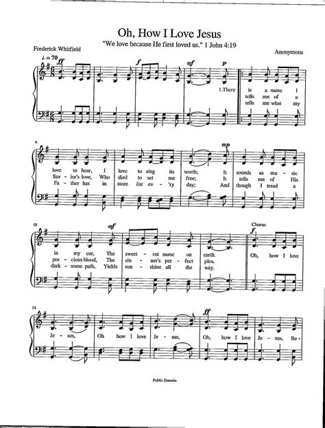 Oh, How I Love Jesus Digital Download Hymn Tune for Piano Organ Voices Key of G - Etsy