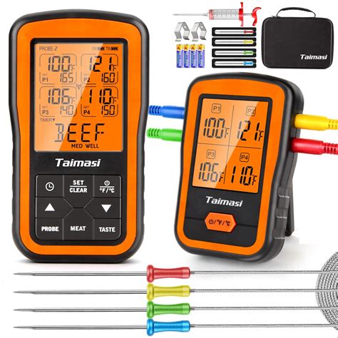 Ensemble de thermomètre à viande numérique sans fil portée de 152 4 m