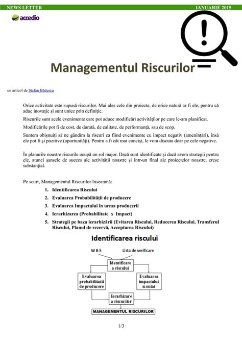 Managementul Riscurilor Pdf