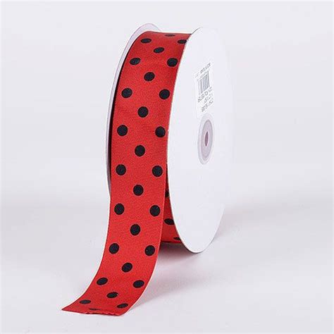 3 8 Inch Red With Black Dots Grosgrain Ribbon Polka Dot