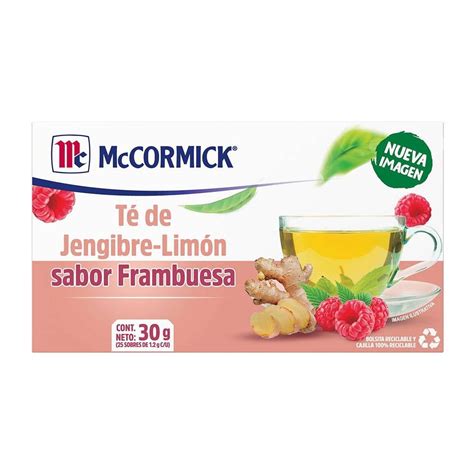 Té McCormick jengibre limón sabor frambuesa 25 sobres Walmart