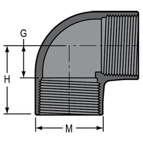 Georg Fischer PVC Threaded Elbow 90 50mm 2 NPT AC Pools