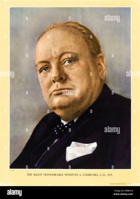 Winston Churchill Portrait Ww2 2eme Guerre Mondiale Banque De