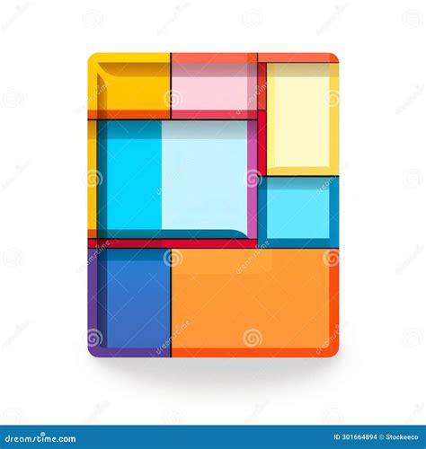 Colorful Block Grid Icon Multilayered Collages With Innovative Page