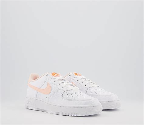 Nike Air Force 1 Boys Trainers White Crimson Tint Hyper Crimson Nike