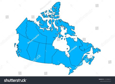 Vector Map Canad Provinces Territories Borders Stock Vector (Royalty ...