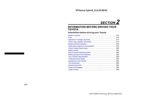 Toyota Camry Hybrid 2007 Factory Repair Manual Pdf For Free