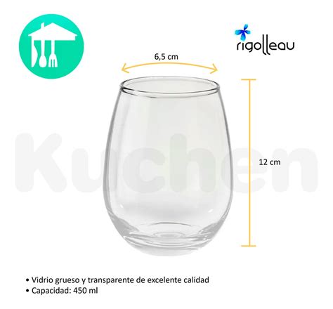 Vaso Copon Rigolleau Gourmet De Vidrio 450 Ml X24 KUCHEN HOME