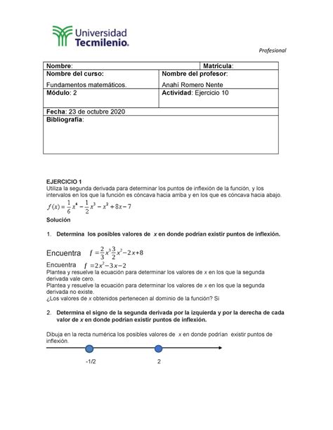 Ejercicio Mate Nombre Matr Cula Nombre Del Curso Fundamentos