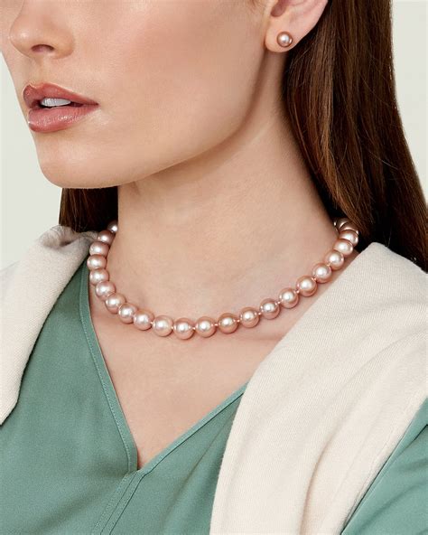 95 105mm Pink Freshwater Pearl Necklace Aaa Quality