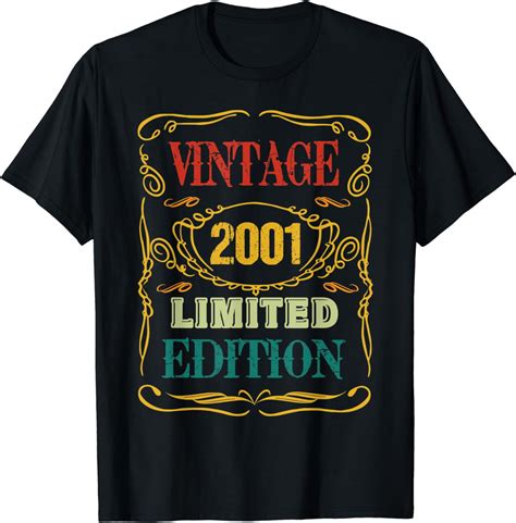 21 Year Old Vintage 2001 Limited Edition 21th Birthday T Shirt