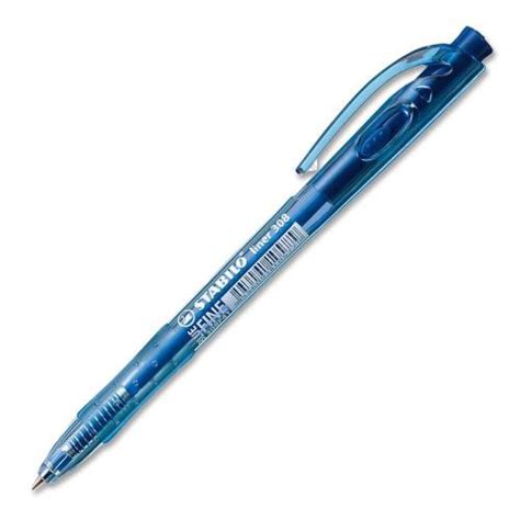 Stabilo Liner Retractable Ball Pen Mm Fine Tip Black Blue