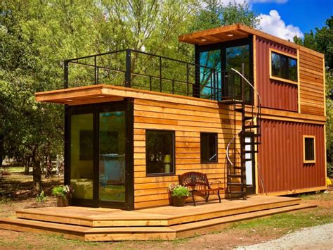 This Tiny Home With A Rooftop Deck Is Made From Two Shipping Containers