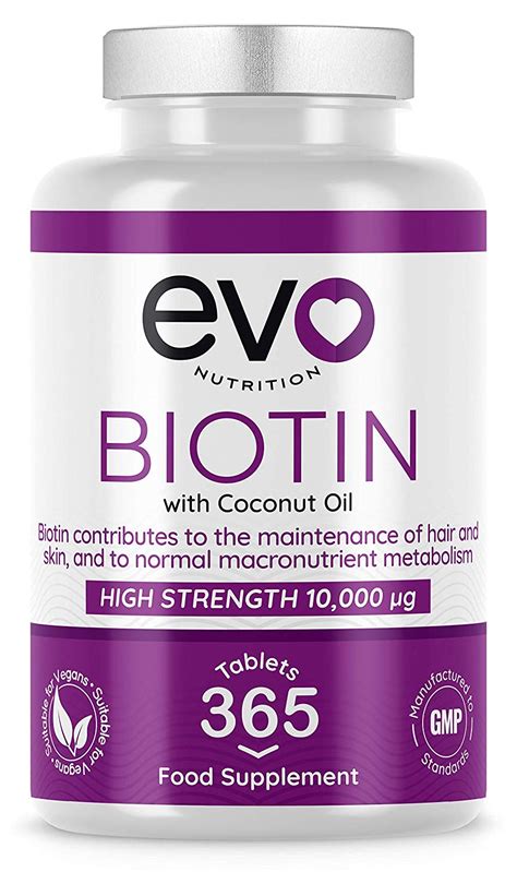 Biotin Hair Growth Supplement 12,000mcg with Coconut Oil | 400 High Strength Tablets for - 13 ...