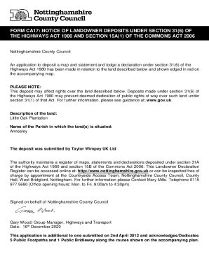 Fillable Online Form Ca Notice Of Landowner Deposits Under Section