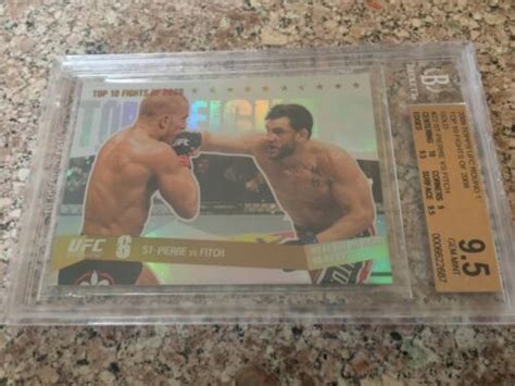 Topps Ufc Round Gold Top Fights Georges St Pierre Bgs