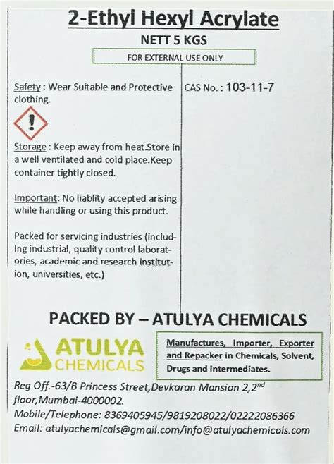 Ethylhexyl Acrylate Octyl Acrylate Monome Latest Price