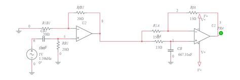 Figure 43 A Band Pass Filter Circuit Multisim Live