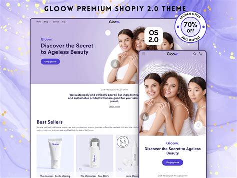 Gloow Shopify Theme, Minimal Shopify Website, Shopify 2.0 Theme Template, Website Design ...