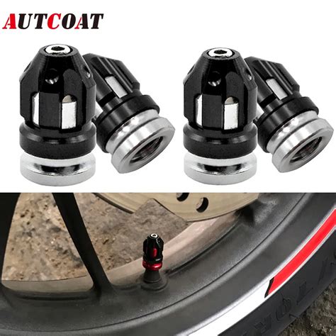 AUTCOAT 4Pcs Aluminium Legierung Motorrad Ventil Abdeckung Auto Rad