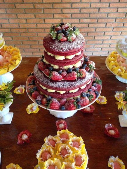 Naked Cake Red Velvet Elo7 Produtos Especiais Bolos De Casamento