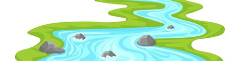 Winding river with grassy green coast template 45706302 Vector Art at ...