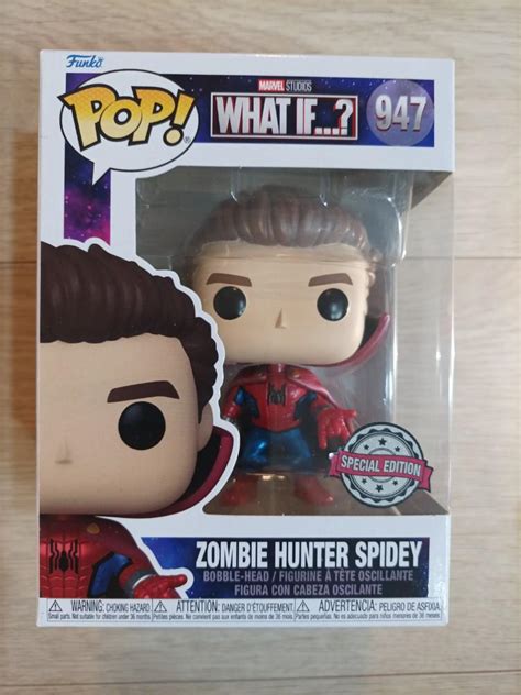 Funko Pop Marvel What If Zombie Hunter Spider Man Spidey Metallic