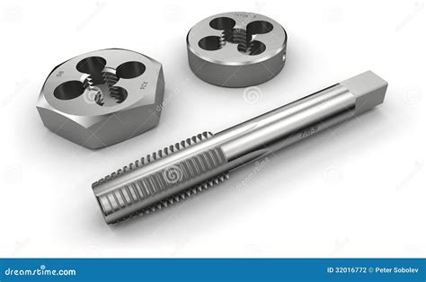 Thread Cutting Tools (tap and Die) Stock Illustration - Illustration of ...