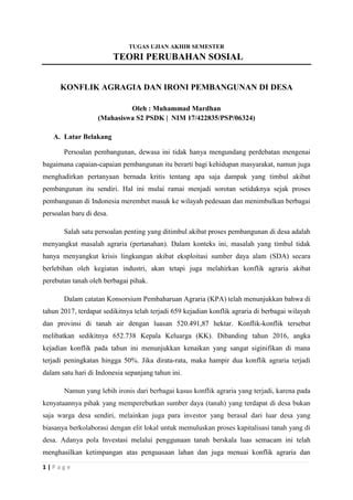 Konflik Agraria Dan Pembangunan Desa PDF