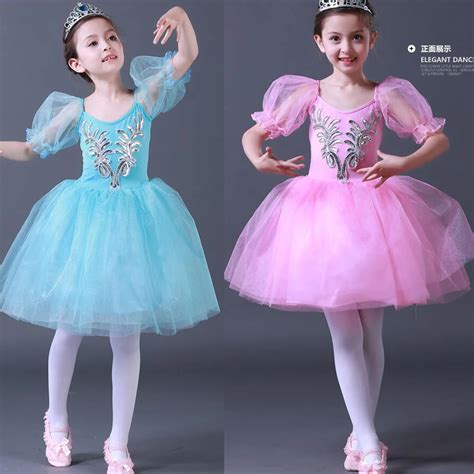 Romantic Tutu Girls Ballet Costumes Kids Child Velet Long Tulle Dress ...