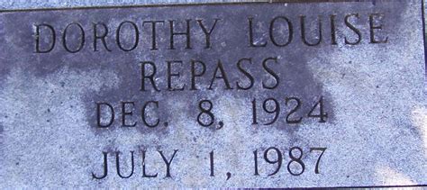 Dorothy Louise Repass 1924 1987 Mémorial Find a Grave