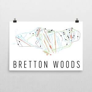 Bretton Woods Ski Map Art Bretton Woods NH Bretton Woods - Etsy