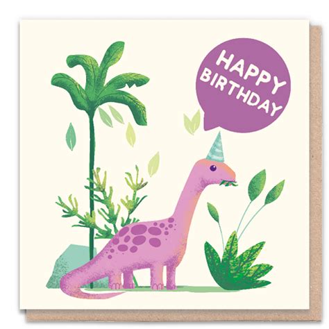 Happy Birthday Dinosaur Wrapped X6 1 Tree Cards Wholesale