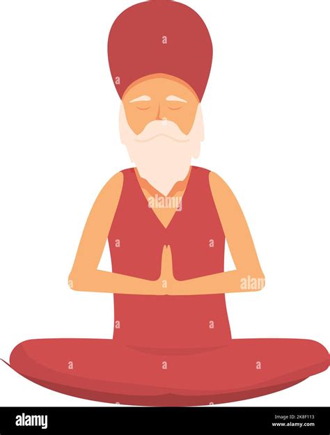 Icono de la técnica india vector de dibujos animados Yoga hombre