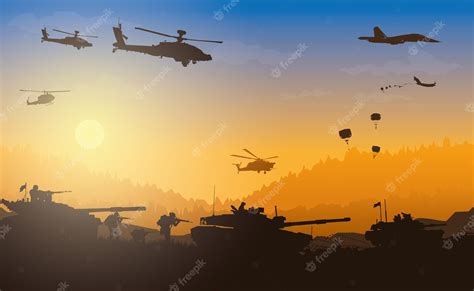 Premium Vector Military Illustration Army Background