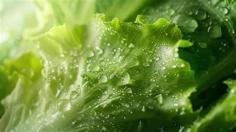 Premium Photo Fresh Green Lettuce Leaves With Water Drops