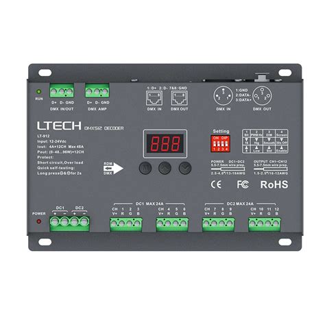 New Ltech Led Dmx Decoder Dc12v 24v Input 4a 12ch 48a Output 1152w Rgb