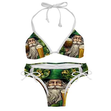 Saint Patrick S Day Detachable Sponge Adjustable Strap Bikini Set Two