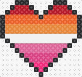 Lesbian Heart Keychain O O Fuse Bead Pattern Kandi Pad Kandi