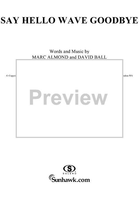 Say Hello Wave Goodbye" Sheet Music by David Gray for Guitar Tab/Vocal ...